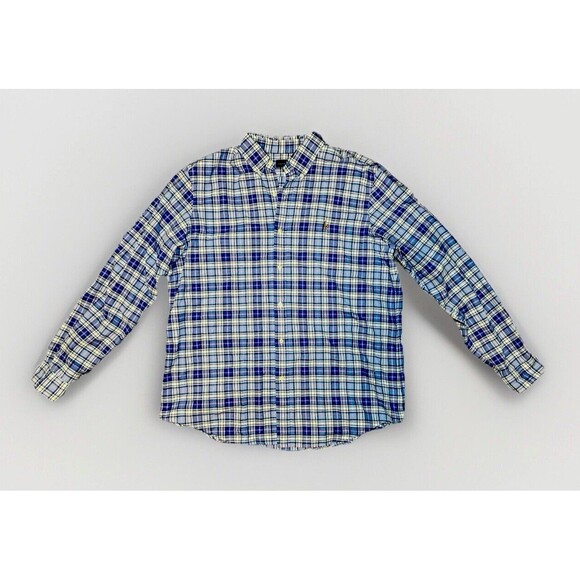 Ralph Lauren Classic Fit Long Sleeve Blue Plaid Button Front Shirt Men's XL‎ - Picture 11 of 11